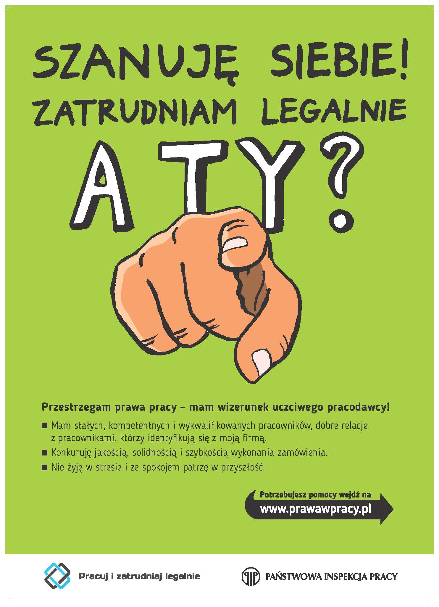 plakat kampanii - zatrudniam legalnie