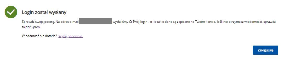 plansza login został wysłany