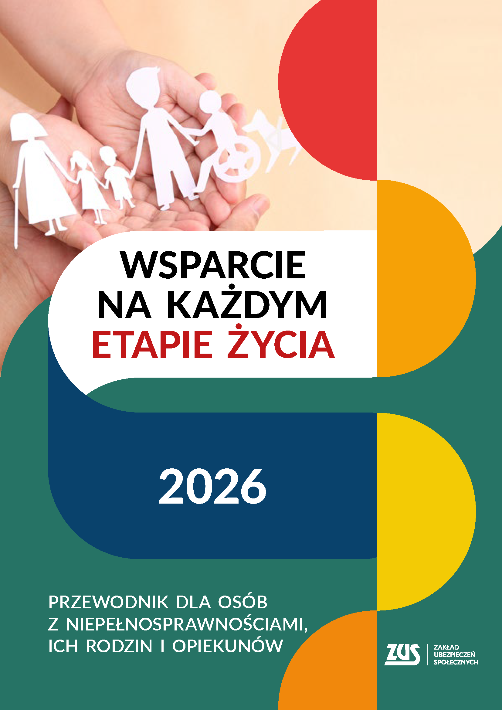 Okladka poradnika Wsparcie na każdym etapie życia" - link do pliku pdf z całym poradnikiem rozmiar 4,9 mb