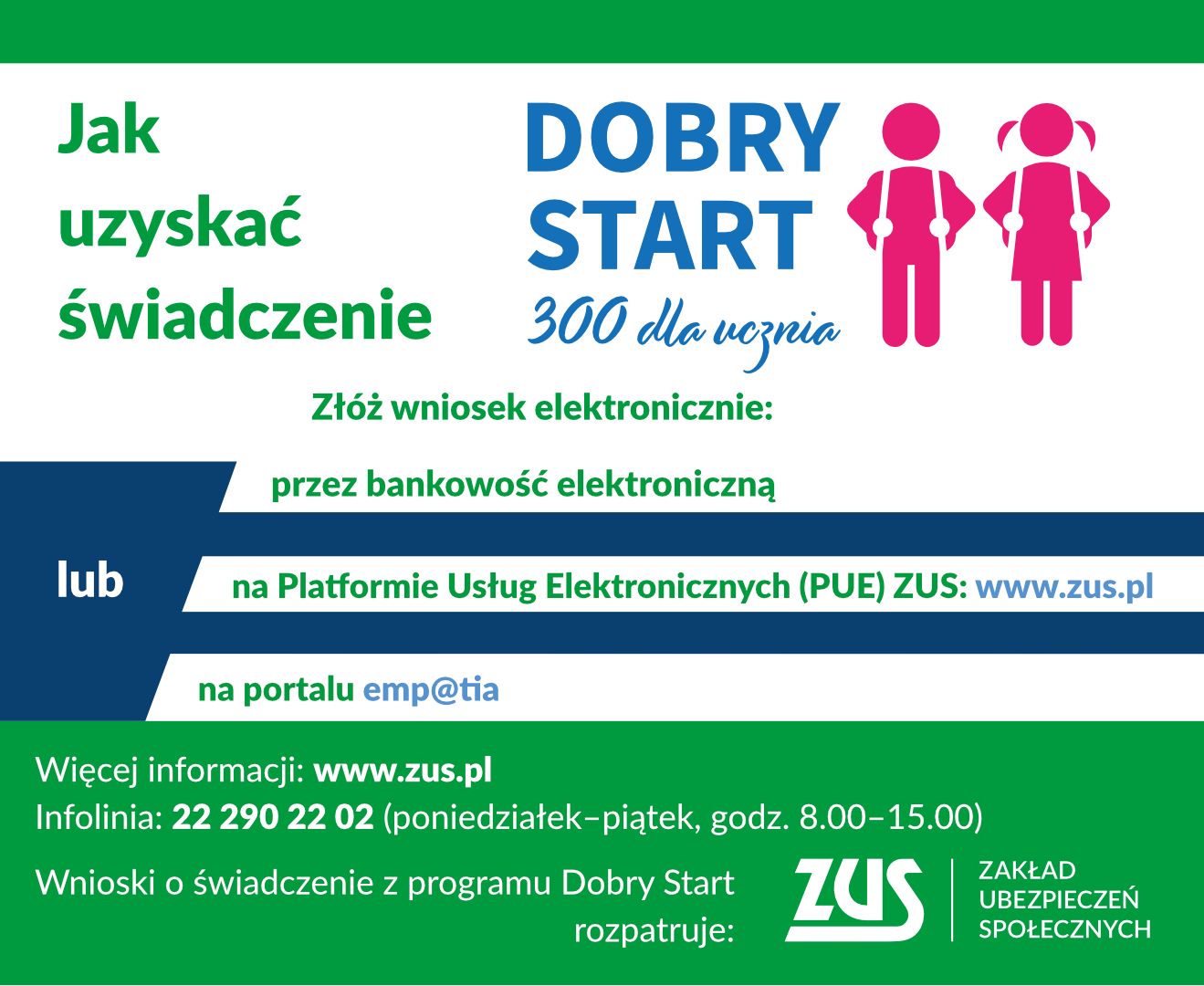 Od 1 lipca można składać wnioski o świadczenie z programu Dobry Start -  Aktualności - O ZUS - ZUS