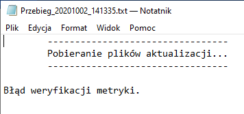 porgram płatnik screen - bład weryfikacji metryki