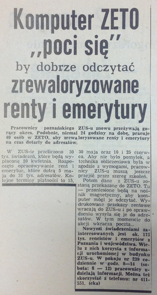 Ekspres Poznański 1985 r. - wycinki prasowe