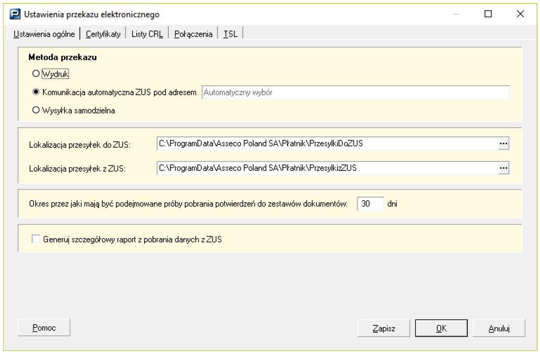 grafika nr 1 - ustawienia przekazu elektronicznego